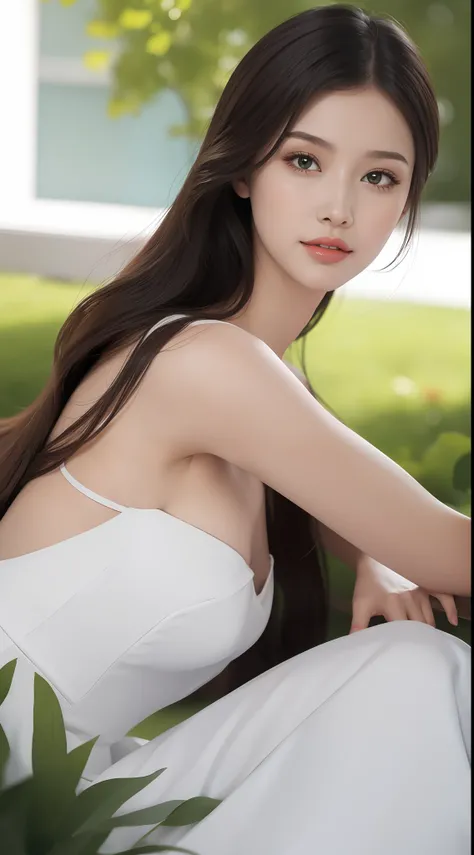 Fashion model 18 years old [[[[closeup cleavage]]]], [[[[boobgasm]]]], [[[[coll]]]], [[[[bshoulders]]]], perfect  eyes, Perfect iris，Perfect lips，perfect teeth，Perfect skin，Long face，slender nose，with fair skin，Soft front light，hdr，Movie girl，Casual，long w...