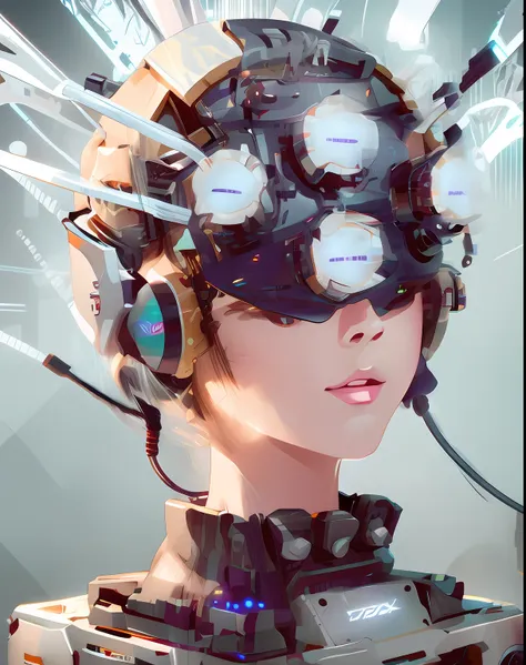 digital cyberpunk anime art, digitl cyberpunk - anime art, futuristic art style.