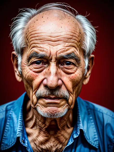 portrait of an old man in china，age wrinkles，documentary photography， press photography， pulitzer prize winner，yang08k， photogra...