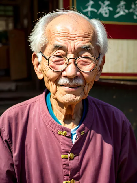 portrait of an old man in china，age wrinkles，documentary photography， press photography， pulitzer prize winner，yang08k， photogra...