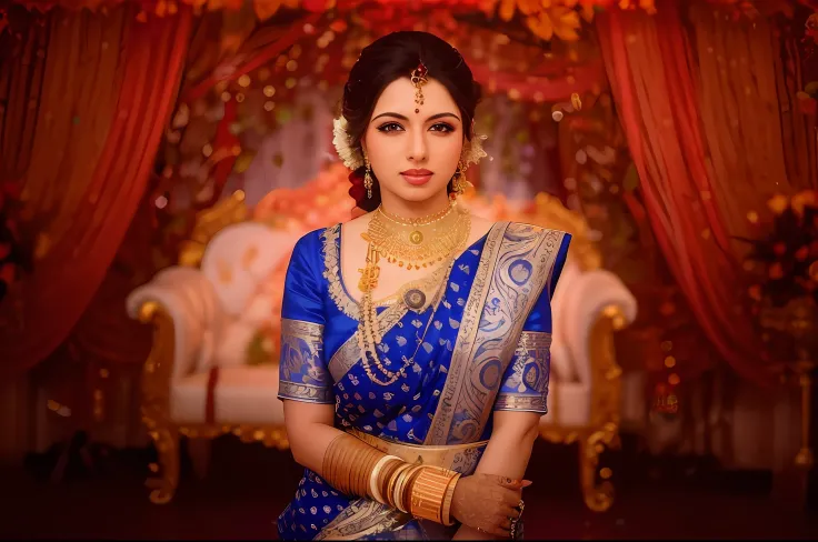 a photo of a 30-year-old woman, stylish, professional portrait, head-shot, slight smile, cute, background bokeh, bshree