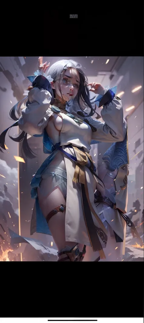 Need,tmasterpiece,whaite hair,Golden eyes,Manteau blanc,Look up,The upper part of the body,Hairline,Fair skin,SideBraid,sabre,eye glass
