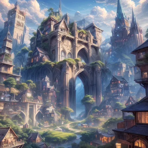 the background is an anime scene from the castle tree，kamagurka concept art, pixiv competition winner, fantasyart, anime backgro...