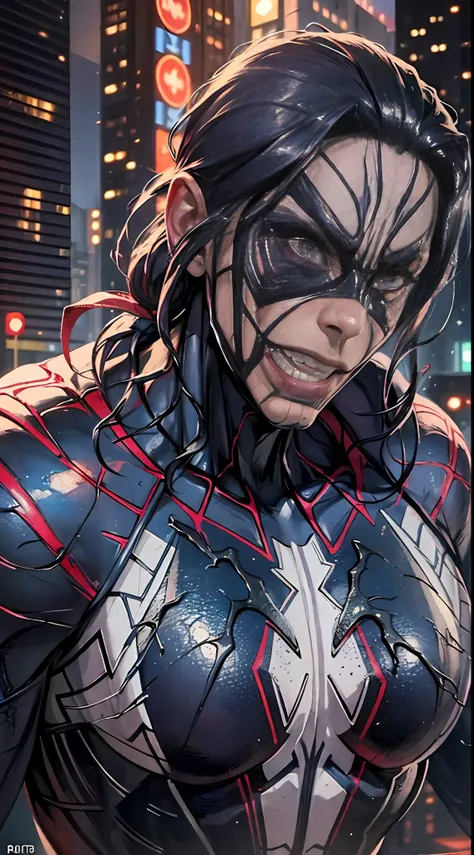 spider man, organic-looking outfit, gooey testura, symbiote, white eyes, fine art, cinematic scene, highly detailed, wallpaper, 8k, masterpiece, good lighting, raw photo, good lighting, shadows, detailed face, detailed cinematic rendering, ultra photoreali...