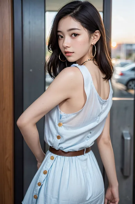 (masterpiece:1.3), high resolution, ultra detailed, extremely detailed CG unity 8k wallpaper, realistic, photo-realistic, RAW photo, beautiful detailed face, pale skin, realistic glistening skin, detailed cloth texture, detailed hair texture, Perfect Style...