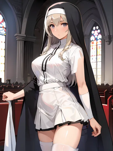 (skirt),white nun dress