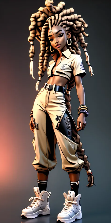 (NSFW, Black woman with braids, mulher com dreadlocks, Estilo hip hop), Cypher Dance, cidade grande, parede de grafite no fundo, Ultra realista, UHD, 16k, luzes naturais, obra-prima imagine