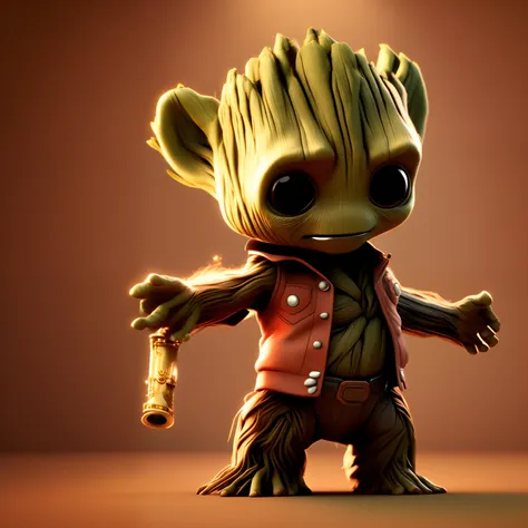 baby groot com saxofone