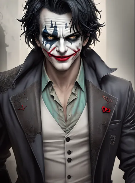 a joker\(joker 2019\) ,epic, realistic, faded, neutral colors, ((((hdr)))), ((((muted colors)))), intricate scene, artstation, h...