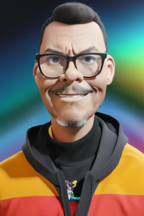 guttonervision8, [man with glasses], pixar, renderizado, cartoon, popmart, estilo hiper-realista