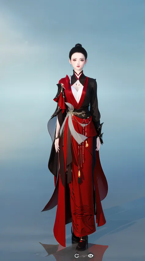 1girll（clear face）、full body standing painting，独奏，transparent background，game character costume design，gorgeous dress，realistic ...