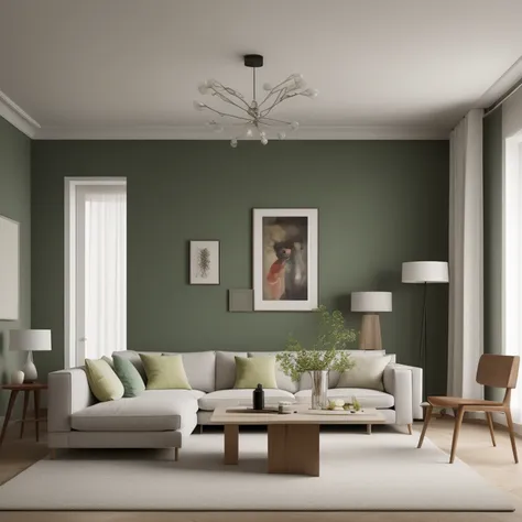 ((best quality)), ((masterpiece)), ((realistic)),living room, modern minimalist nordic style, soft light, pure picture, (bright ...