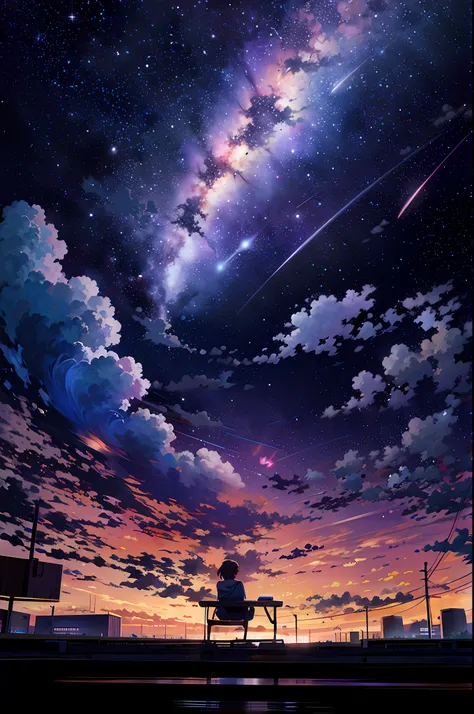 anime big breast, Skysky, stars, the benches, the milky, As estrelas, Skysky, As estrelas, the benches, the milky, As estrelas, The, Cosmos Sky. By Makoto Shinkai, Anime Sky, Cosmos Sky, amazing wallpapers, Cosmos Sky, Anime art wallpaper 4k, Anime art wal...