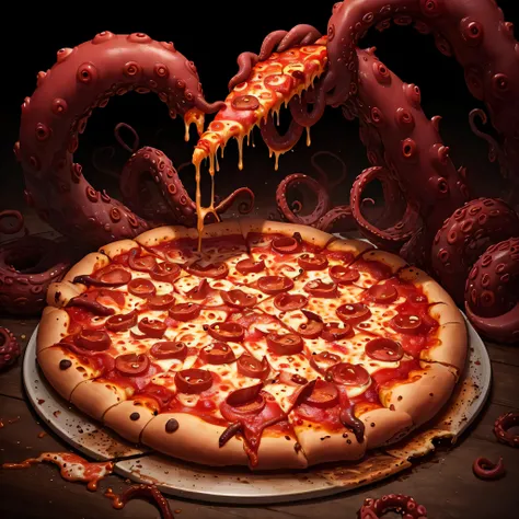 best quality, pizza, tentaclehorrorai,
