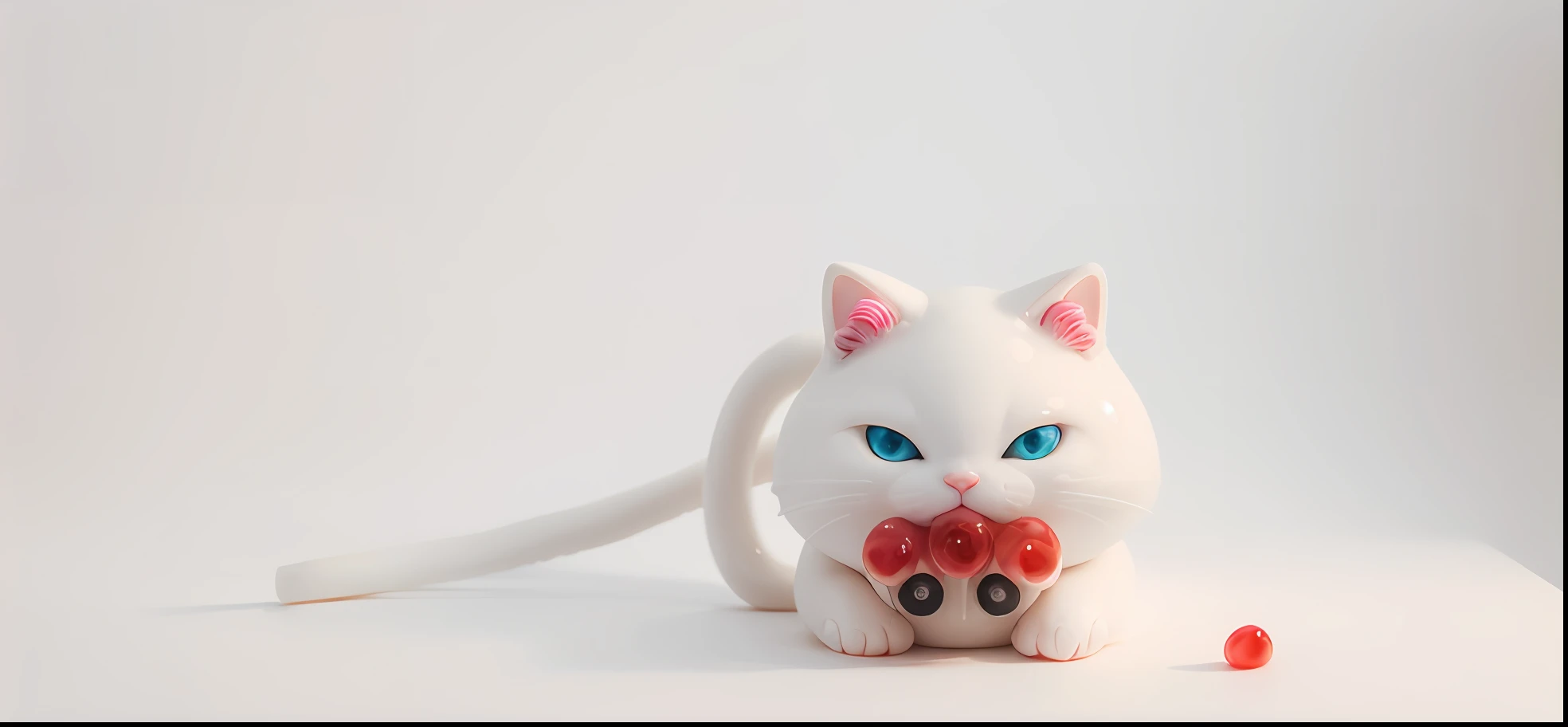 (white_background:1.5),(full photo,)white theme,fireworks making Jelly Cat, hd, ultra detailed, realistic, masterpiece,no_humans,science fiction,white background,white light show