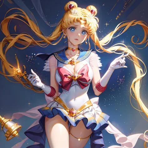 masterpiece, best quality, (1 girl), super sailor moon, (((massive breasts, full cleavage))), cowboy lens, night sky, moonlight,...