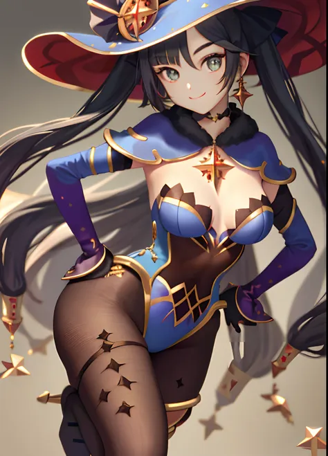 mona, (smaller breasts), nedium breasts, masterpiece, best quality, ultra-detailed, beautiful lighting, bangs,  (stand with one ...