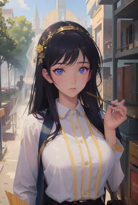 dreamy, (masterpiece), best quality, 1girl, amazing, beautiful detailed eyes, fine details, depth of field, extremely detailed CG,