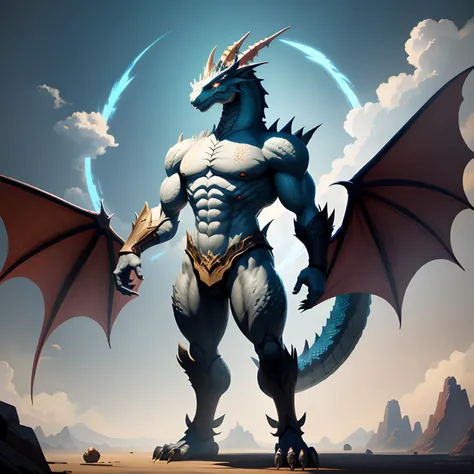 A giant magic dragon,Game illustration style,highly details,whole body display