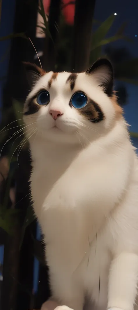 cute puppet cat，eblue eyes，