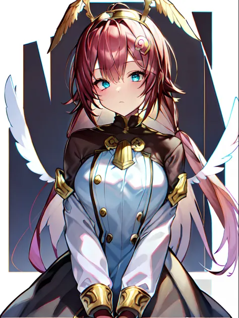 HighestQuali，Highest image quality，4 k hd wallpaper，Kizi(kabi_style,(Detailed depiction of the face：1.3)，（shelmet：1.7),（black eye mask），（Gold chest patch：1.3），（Wings of a six-winged angel：1.3），（Pink streamers：1.3）,（Detailed description of the box），（full bo...