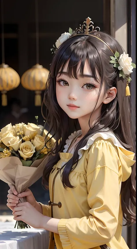 beautiful long hair cute chinese girl,twenty-two years old,(face round:1.3),a shallow shy smile,（large black eyes）,（very detaile...