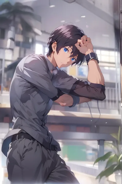 masterpiece, best quality, high quality, 1boy, solo, male focus, view the viewer, upper body, nanase_haruka