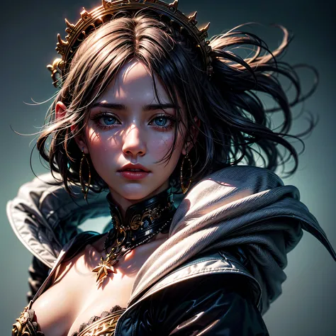 (photorealistic:1.4),full height body standing of a photorealistic beautiful young seductress fantasy queen, tattoed body, 8k masterpiece, wallpaper, photorealistic beautiful short hairstyle, very detailed beautiful face, intricate tattoes, model hair, in ...