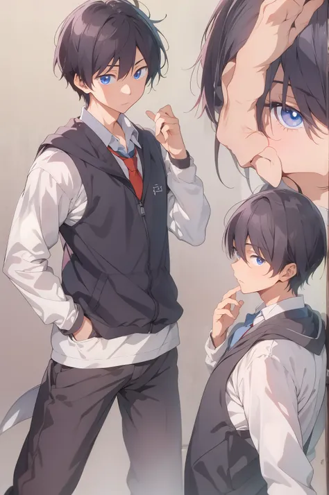 Masterpiece, Best quality, High quality, 1boy, Solo, Male focus, view the viewer, Upper body, nanase_Haruka
