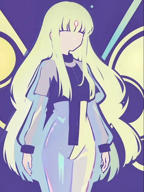 Mature woman, light blue eyes, blonde hair, forehead, Long hair, plastic, Transparent clothes, ((holographic)), ((gas))