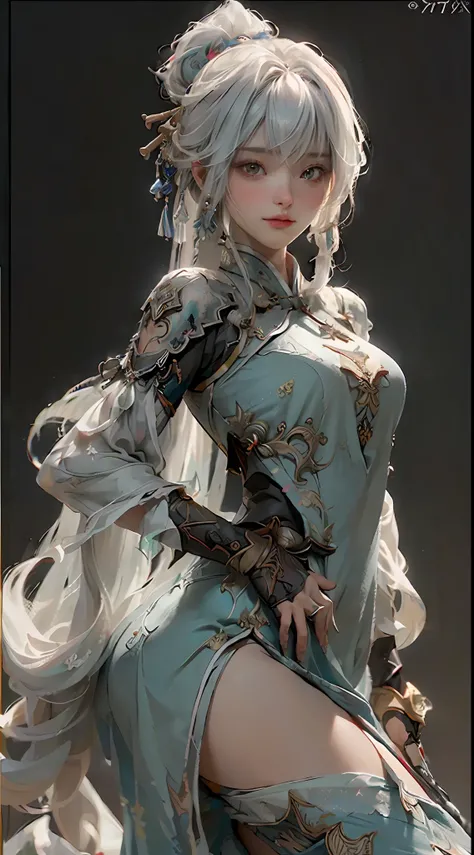 ((best qualtiy)), ((tmasterpiece)), (the detail:1.4), 3D, A beautiful female image of a dress in classical Chinese Hanfu,HDR(HighDynamicRange),Ray traching,NVIDIA RTX,Super-Resolution,Unreal 5,Subsurface scattering、PBR Texture、post-proces、Anisotropy Filter...