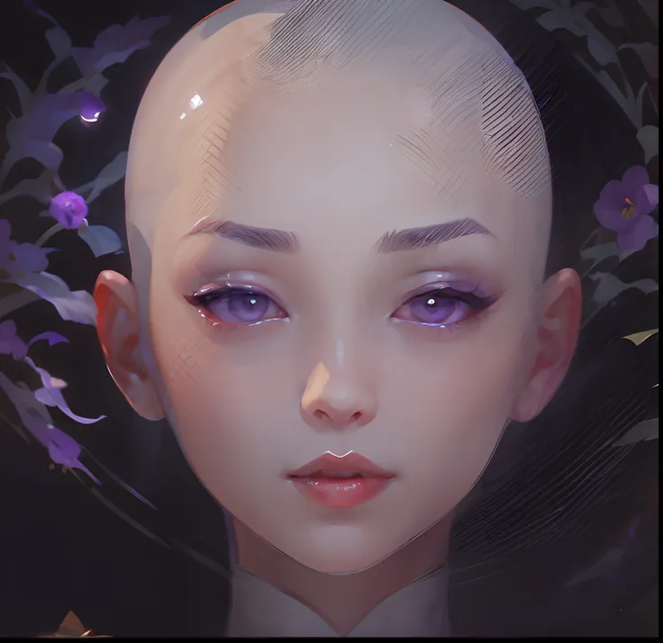 girl, (no_hair:1), bald_head, bald_head, bald girl, no sideburns, (closed_mouth:1.3,red lips, 8k, masterpiece, best quality,artb...