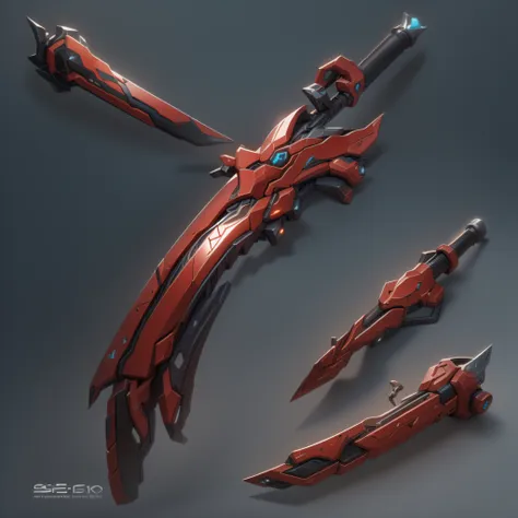 red sci-fi sword,(masterpiece, top quality, best quality, official art, aesthetic:1.2),(8k, best quality, masterpiece:1.2)