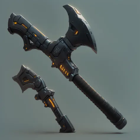 black sci-fi power axe,(masterpiece, top quality, best quality, official art, aesthetic:1.2),(8k, best quality, masterpiece:1.2)