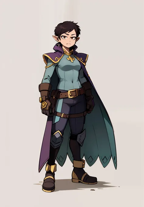 My Hero Academia Style, Luz Noceda, The Owl House, Anime Girl, female, trending on artstation pixiv, (full body shot:0.5), Masterpiece, Short Brown Hair, Pixie Cut, Brunette Skin, Brown Eyes, Long Side Bangs, Pointy ears, Hero Costume, Full Body Suit, Indi...