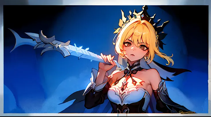 extremamente detalhado, rainha do gelo Elsa adulta, Poderes do caos, Deslumbrante armadura decotada de death knight , braided blonde hair, Olhos azuis Brilhantes, Ambiente maligno, Satanic magic, neve caindo suavemente.Extreme demoniac,Rainha Lich,gostosa,...