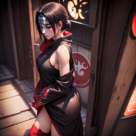 itachi uchiha, 1 girl ,imagens alta qualidade,full hd,8k, imagens detalhada ,sexy , sensual, ,peitos pequenos,corpo detalhado,de...