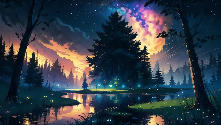 illustration, cartoon, soothing tones, calm colors, (anime), (illustration), cartoon, detailed, masterpiece, beautiful landscape...