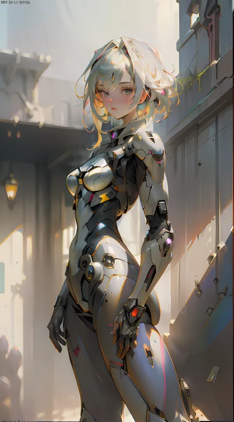 ((best quality)), (masterpiece)), (details:1.4), 3d, beautiful cyberpunk woman image,iron man, shiny metal suit,hdr,high dynamic...