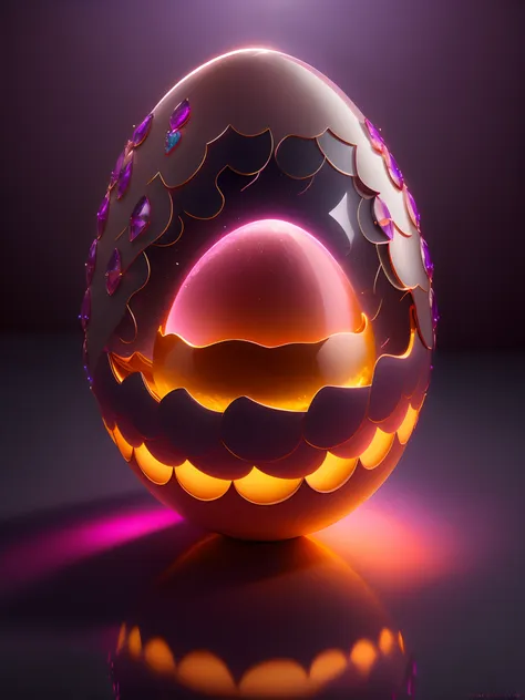 efecto shatter en after effects,,soft broken shell egg in intricately opaque 3d carved from shiny ivory in dimly lit room, con u...