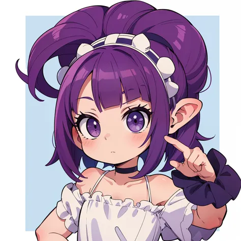 obra-prima, melhor qualidade, 1. garota rindo, cabelo roxo, purple hair, chibi infantil, chibi, rindo (garota solo) rosto grande