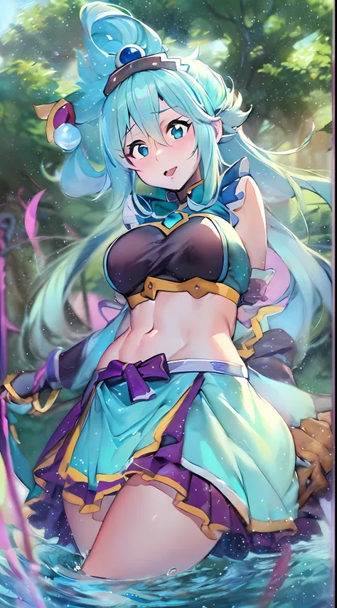 (aqua from konosuba:1.5),(sexy maid:1.2),(magical forest:1.2),(cutesexyrobutts:1.2),(rossdraw 2.5:1.1),(kda:1.1),(wlop:1.1),(sak...