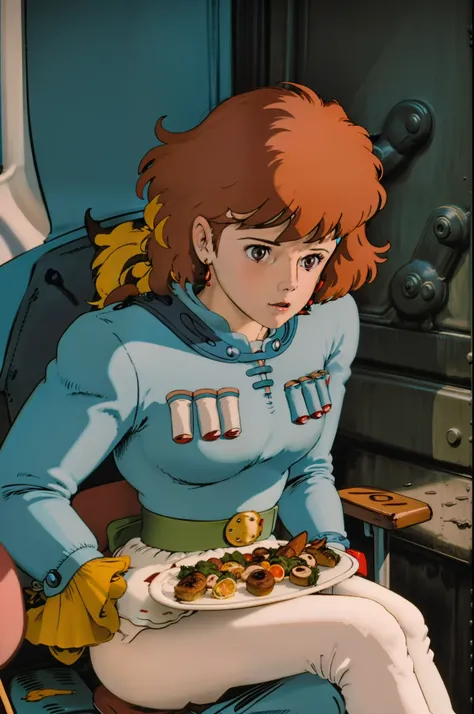 lola (1980 anime)　(style)　wide vision　sit a chair　having meal