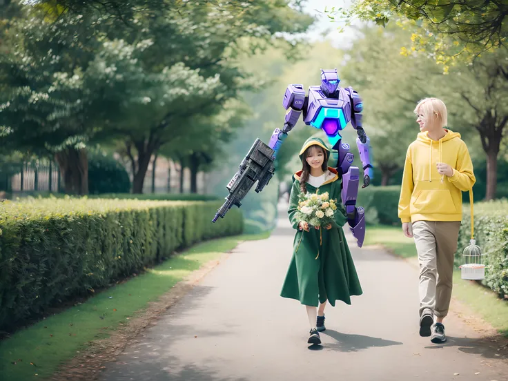 Unreal purple humanoid mech,Highly detailed painting quality