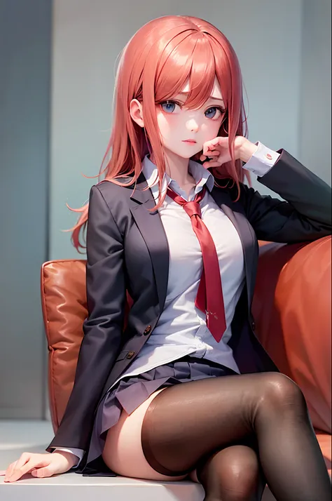"(obra maestra, mejor calidad: 1.2), solo, 1 chica, Miku Nakano, serio, boca cerrada, mirando al espectador, mano en la cara, sentado, piernas cruzadas, camisa con cuello, corbata, falda, medias"
(Prominence on masterpiece, best quality: 1.2), alone, 1 gir...