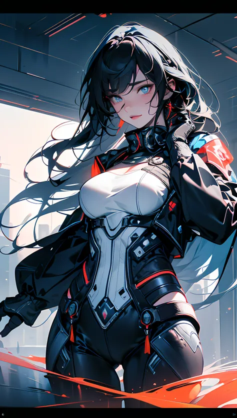 ((best quality)), ((masterpiece)), (detailed:1.4), 3d, an image of a beautiful cyberpunk female with thick voluminous hair,light...