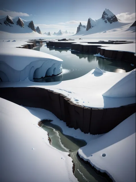 beautiful antarctic landscape，k hd，detail-rich