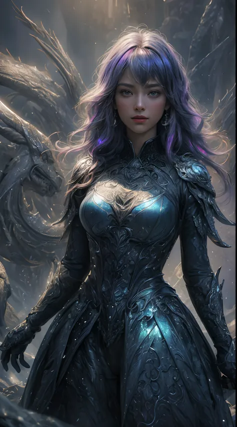 Beautiful 25 year old woman, Dreamlikeart, highly detailed airbrush art (((surreal)), intricate details, volumetric lighting, (masterpiece: 1.2), (best quality), 4K, ultra detailed, (dynamic composition: 1.4), highly detailed colorful details, (iridescent ...