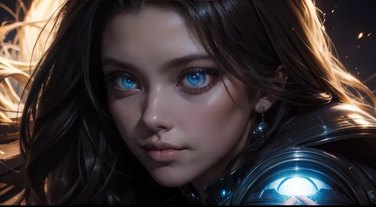 Portrait hyper realistic super detailed sexy face of princesse glowing eyes face portrait