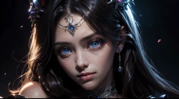 Portrait hyper realistic super detailed sexy face of princesse glowing eyes face portrait